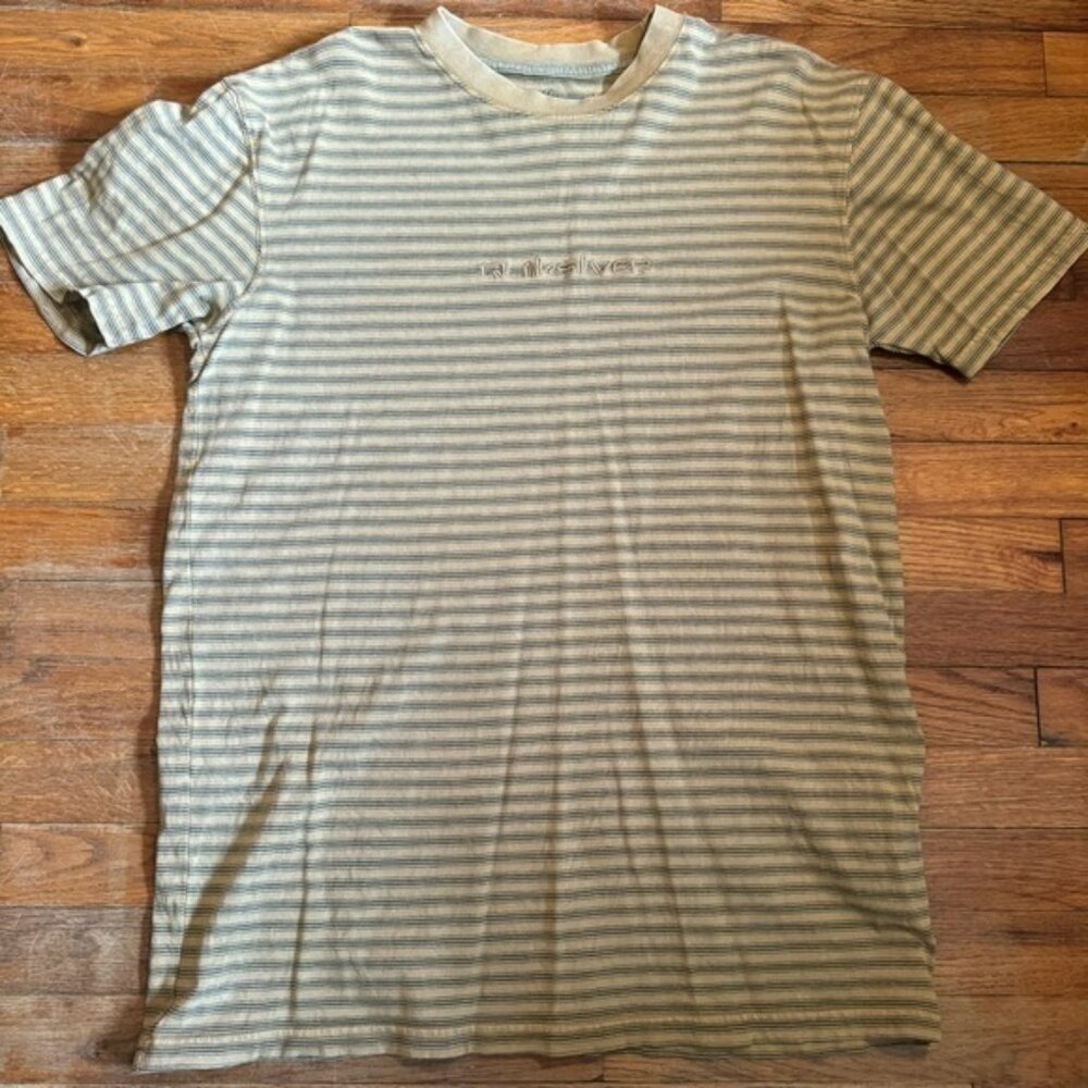 Quiksilver yellow stripped t shirt